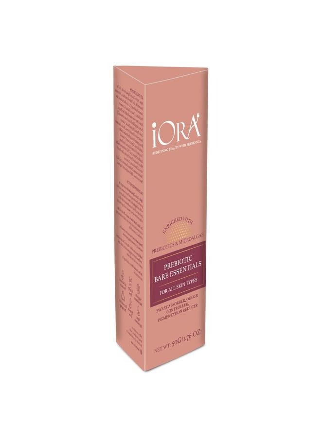 iORA Prebiotic Bare Essentials for Initimate Care for intimate areas | Pomegranate, Amla & Papaya Extracts & Essential Oils | Reducing Pigmentation, Sweat Absorbant ,Prevents Chafing | For Men & Women