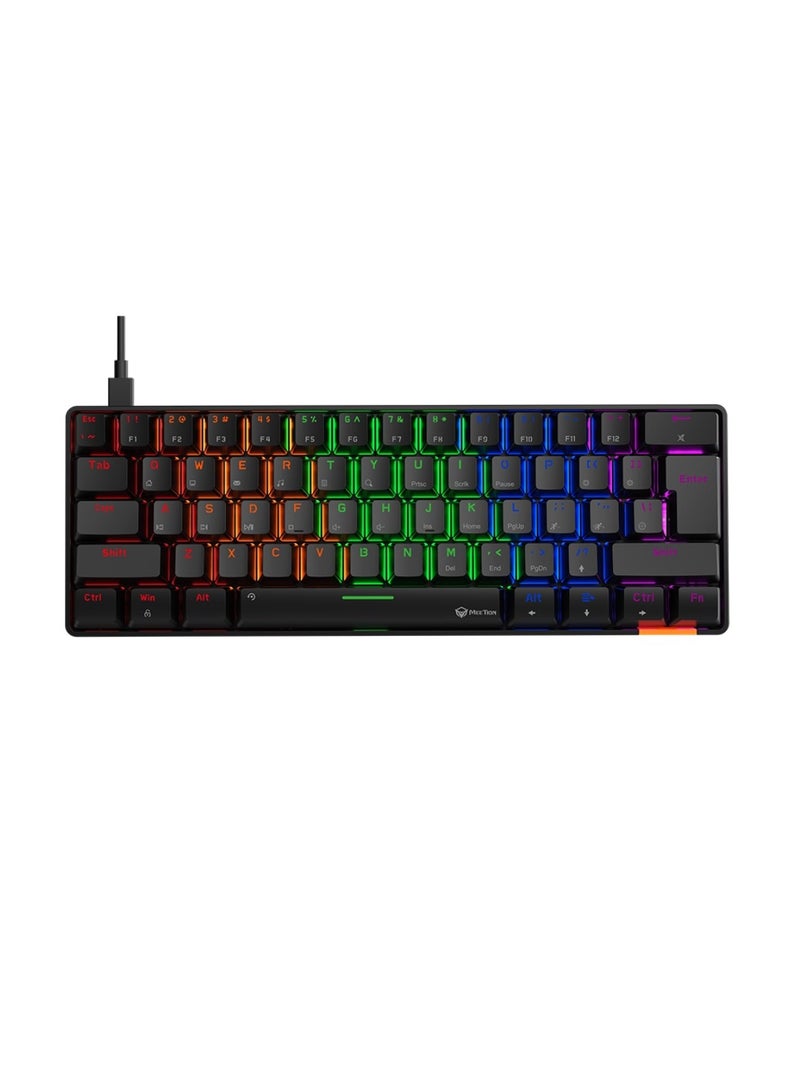 MT-MK005 60% Gaming Keyboard 12 Multimedia Shortcuts Keys With True Mechanical Fixed Shaft LED Backlight Brightness Adjustable Wired Anti-Ghosting Mechanical Keyboard For Windows And Mac Black