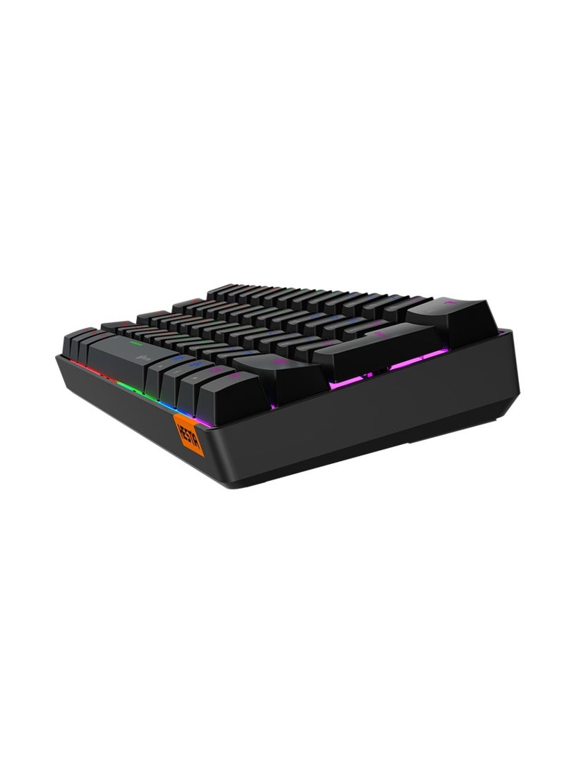 MT-MK005 60% Gaming Keyboard 12 Multimedia Shortcuts Keys With True Mechanical Fixed Shaft LED Backlight Brightness Adjustable Wired Anti-Ghosting Mechanical Keyboard For Windows And Mac Black