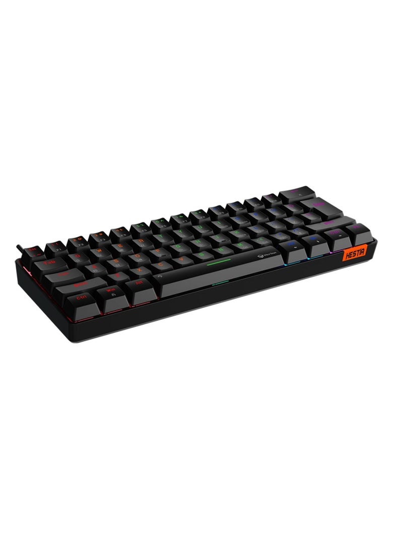 MT-MK005 60% Gaming Keyboard 12 Multimedia Shortcuts Keys With True Mechanical Fixed Shaft LED Backlight Brightness Adjustable Wired Anti-Ghosting Mechanical Keyboard For Windows And Mac Black