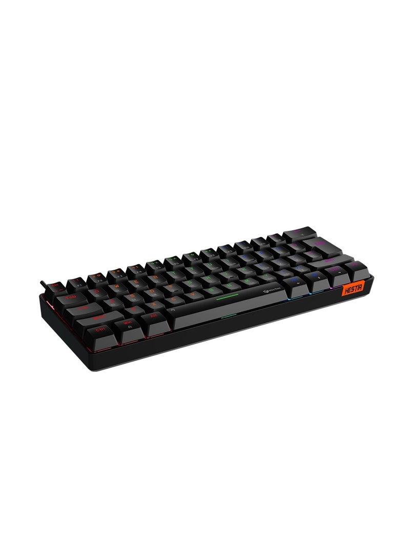 MT-MK005 60% Gaming Keyboard 12 Multimedia Shortcuts Keys With True Mechanical Fixed Shaft LED Backlight Brightness Adjustable Wired Anti-Ghosting Mechanical Keyboard For Windows And Mac Black