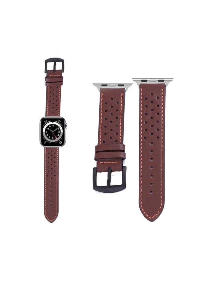 Dot Genuine Leather Replacement Band for Apple Watch 45/44/42mm Series