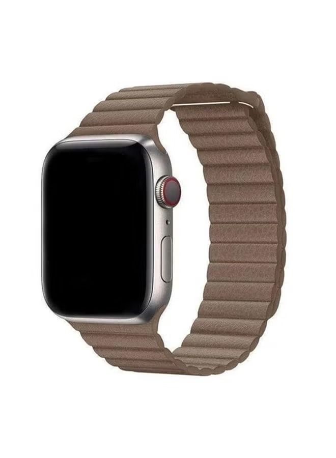 Apple Watch Band 38mm/40mm/41mm Leather Loop Watch Strap Compatible with iWatch Series 8/7/SE/6/5/4/3/2/1 Brown