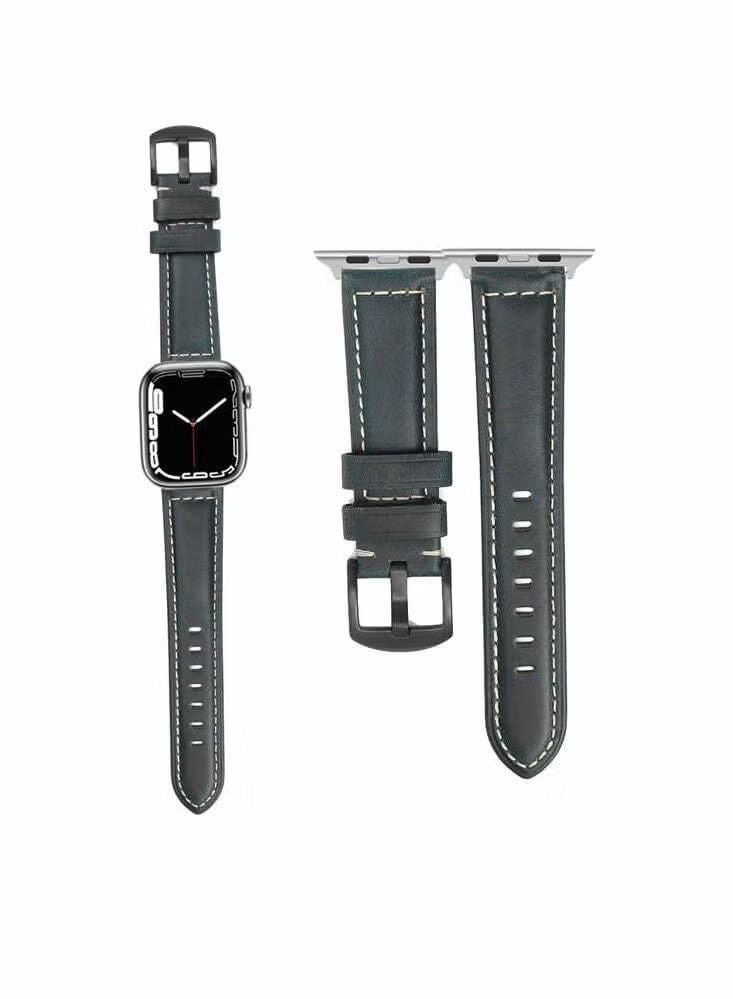 Retro Wax Genuine Leather Replacement Band For Apple Watch 41/40/38mm Series 7/6/5/4/SE