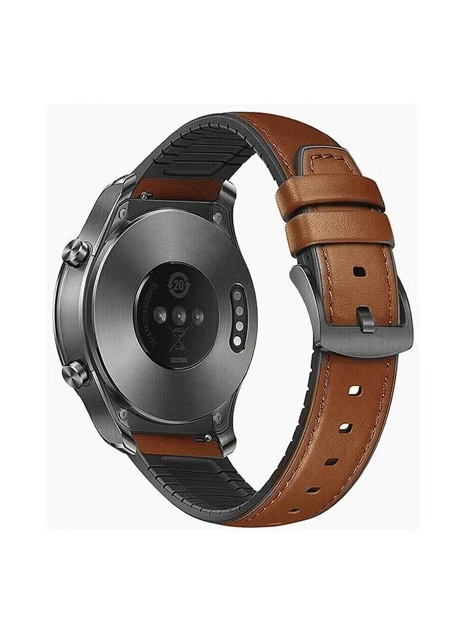 Stylish Leather Replacement Band For Huawei Watch GT/GT2 Brown