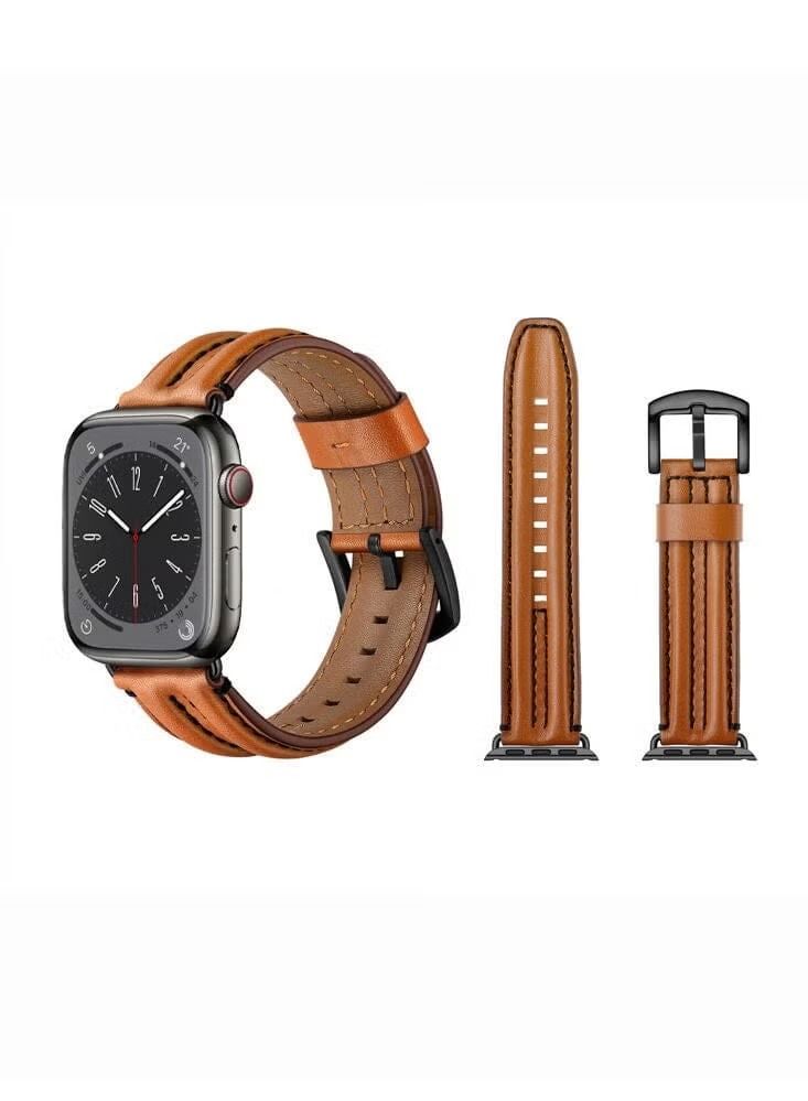 Humped Leather Replacement Band For Apple Watch 49/45/44/42mm Series Ultra/8/7/6/5/4/SE