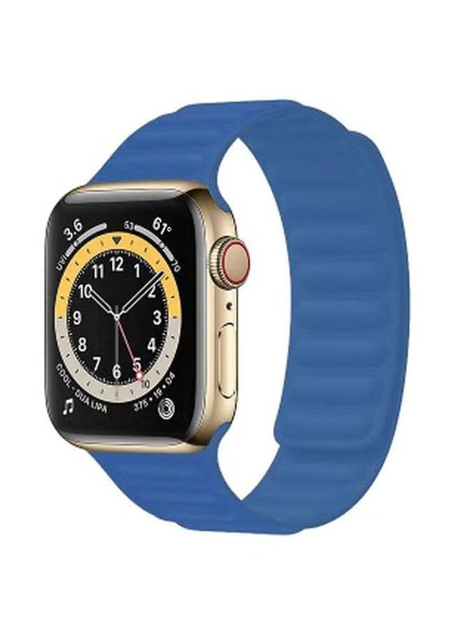 Leather Link Band For Apple Watch Series 6/SE 44 mm Blue