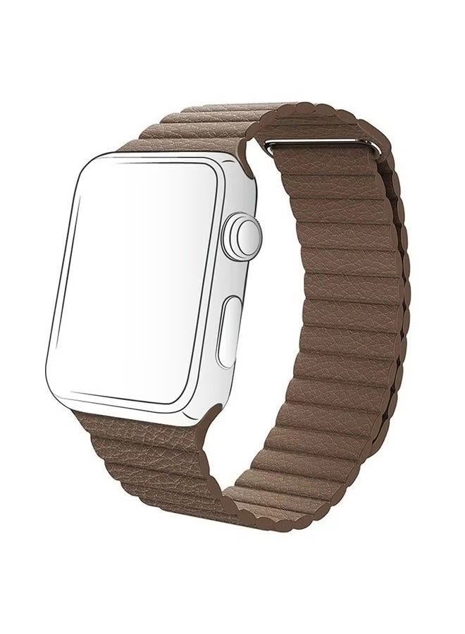 Leather Replacement Band For Apple Watch 41mm/40mm/38mm Brown