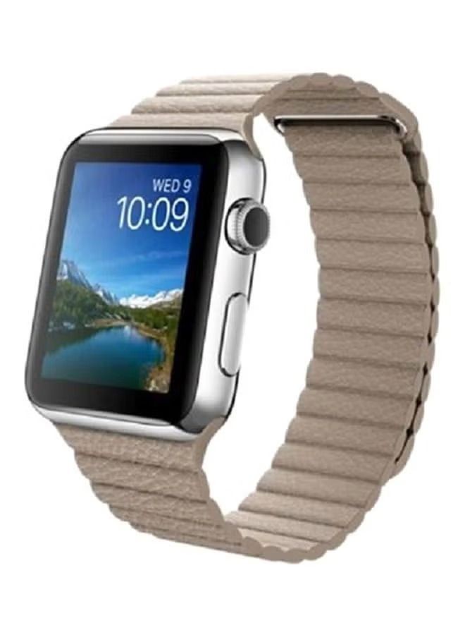 Leather Replacement Band For Apple Watch 41mm/40mm/38mm Beige