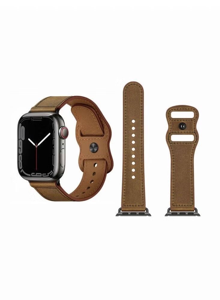 Infinity Solid Leather Replacement Band For Apple Watch 41/40/38mm Series 7/6/5/4/SE