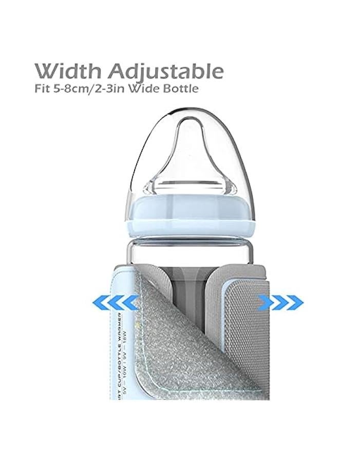 Portable Baby Portable Bottle Warmer - 40-50 Degrees Adjustable - Smart Travel Bottle Heater for Breastmilk Milk Water, Fast Milk Warmer for Baby, Blue, 40-50℃ Adjustabl