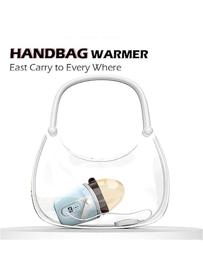 Portable Bottle Warmer for Travel - 40-50℃ Wide Bottle - Mini Baby Bottle Heater for Breastmilk Powder Milk Water, Fast Night Feeding Milk Warmer for Newborn, Blue, 6 Gears for 40/42/44/46/48/50℃