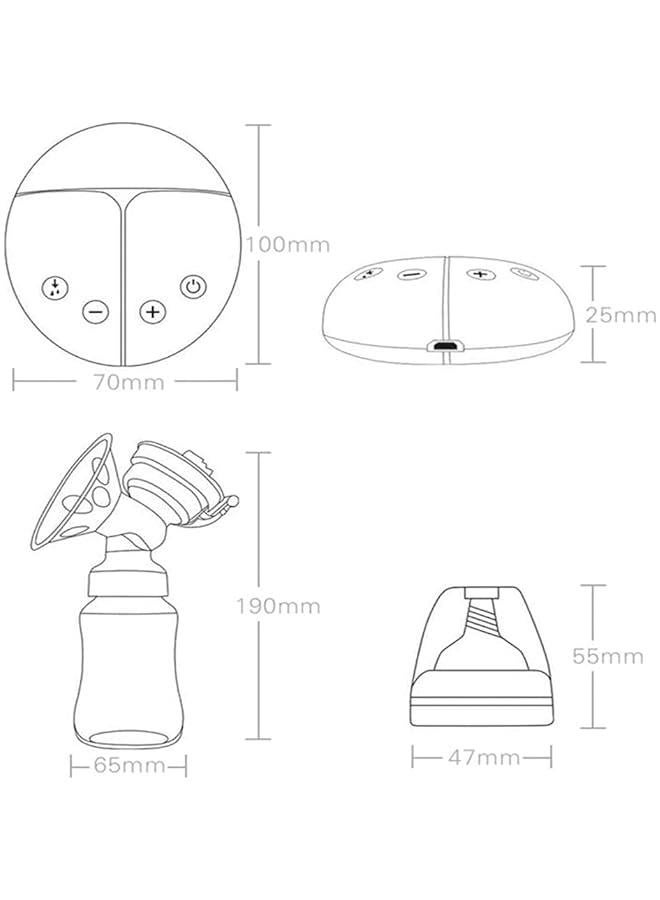 Automatic Breast Pump - Double Electric Breast Pump - Portable Breastpump 3 Modes, 9 Levels，White