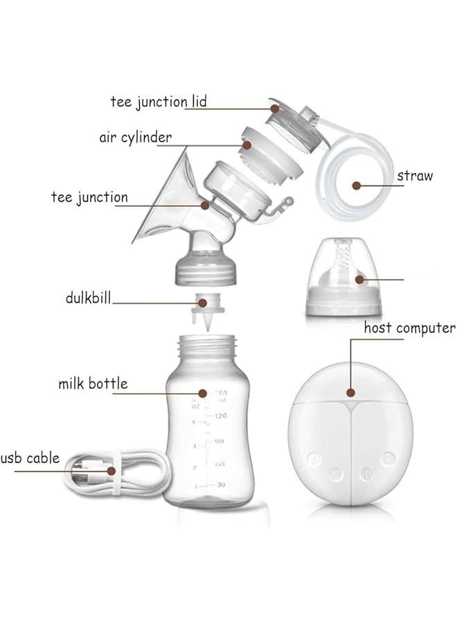 Automatic Breast Pump - Double Electric Breast Pump - Portable Breastpump 3 Modes, 9 Levels，White