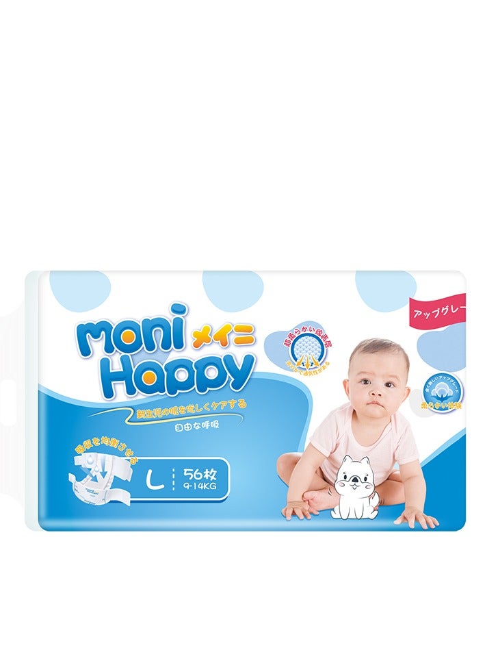 Moni Happy Aloe Vera Taped Diapers Size 3 Mega Box  56 Count