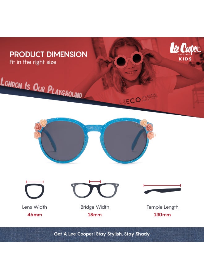 Girls' Round Shape Polarized Sunglasses - Lens Size: 46 mm - LCK107C03