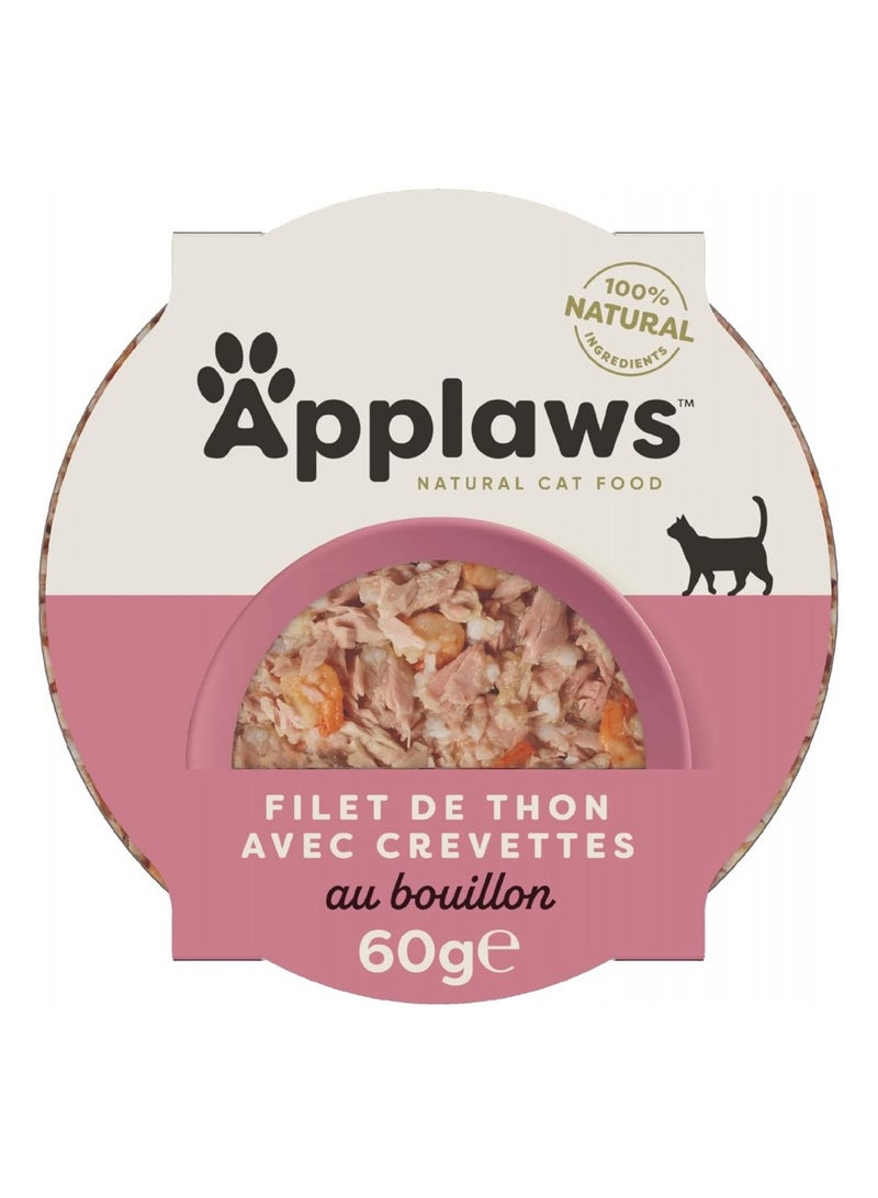 Applaws, Cat Wet Food, Tuna with Prawn Pot Flavor - 1 box, 10pcs X 60g