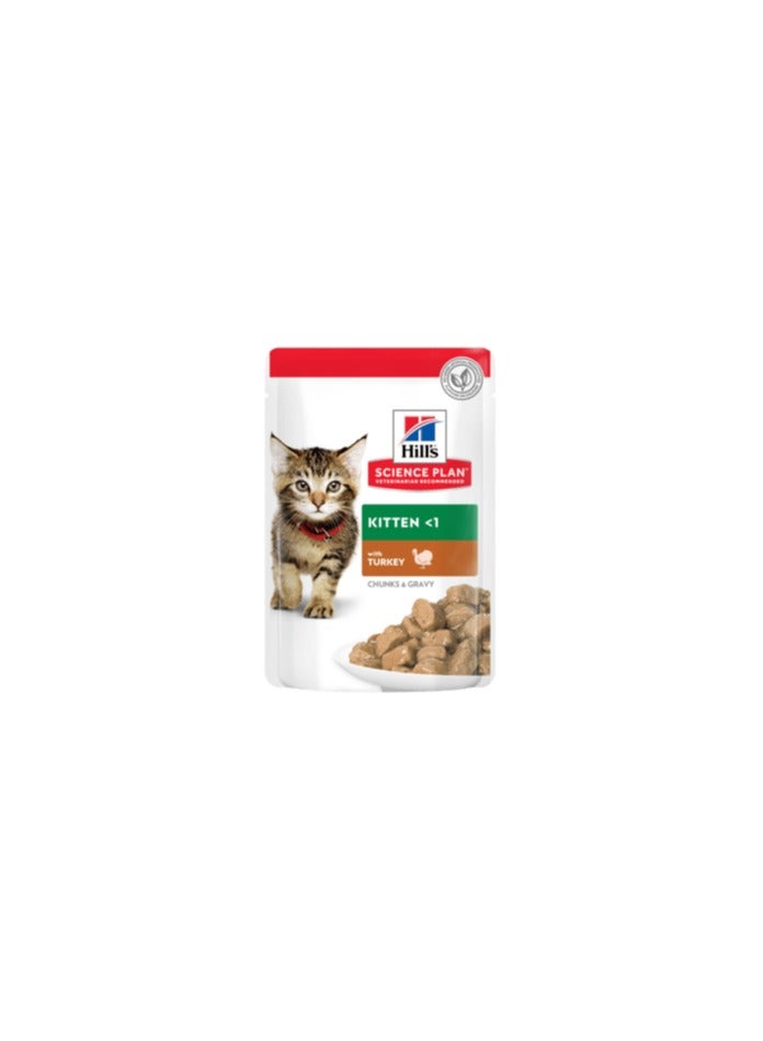 Hill's Science Plan Tender Chunks & Gravy Kitten Turkey Pouches 85g x 12