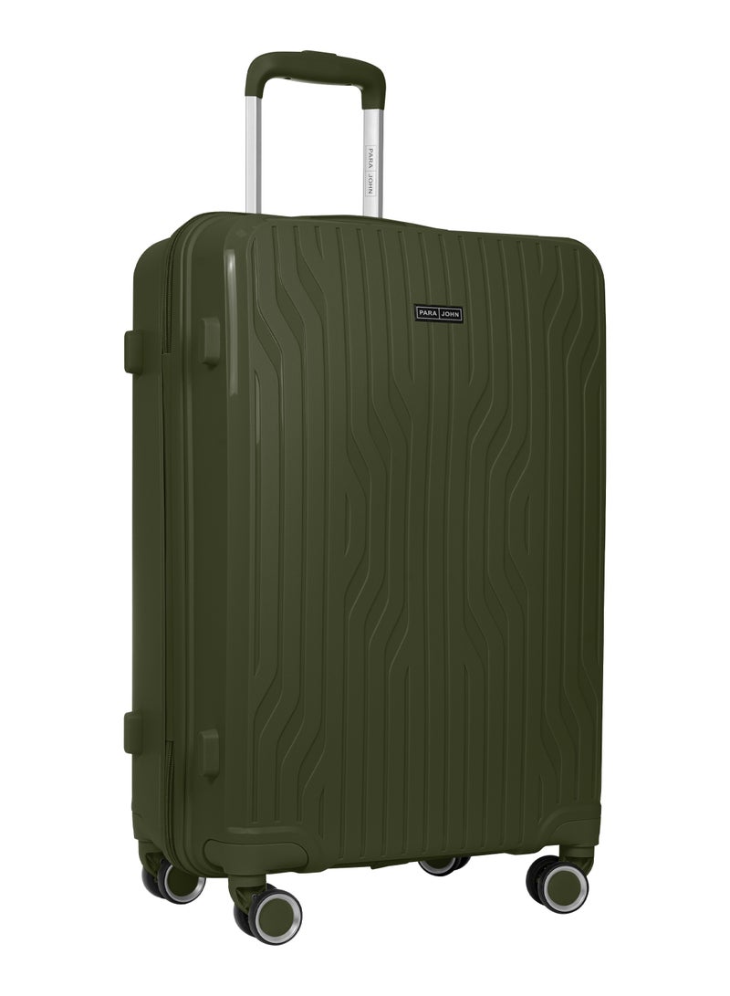 3-Piece Hard Side Poly Propylene Spinner Luggage Trolley Set 20/24/28 Inch Olive