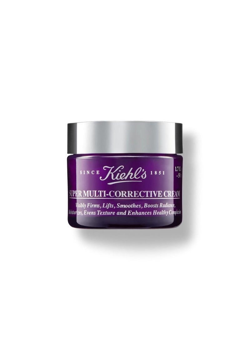 Set of Kiehl's Super Multi-Corrective Cream 50ml, Powerful-Strength Line-Reducing Concentrate 50ml, Retinol Skin-Renewing Daily Micro-Dose Serum 50ml