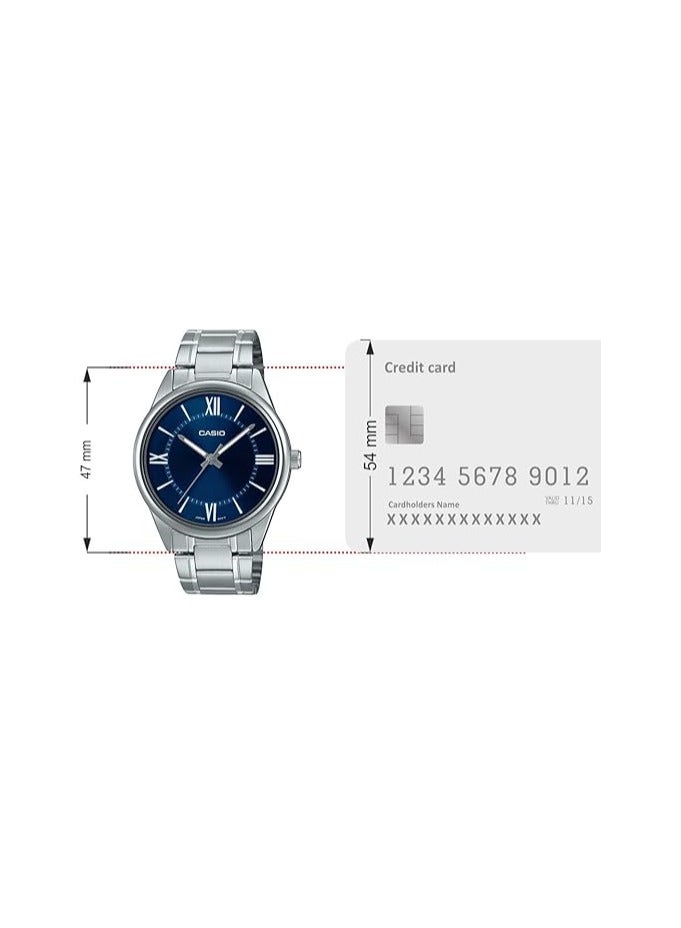 Casio Men's Watch - MTP-V005D-2B5UDF Blue Dial, Silver Band