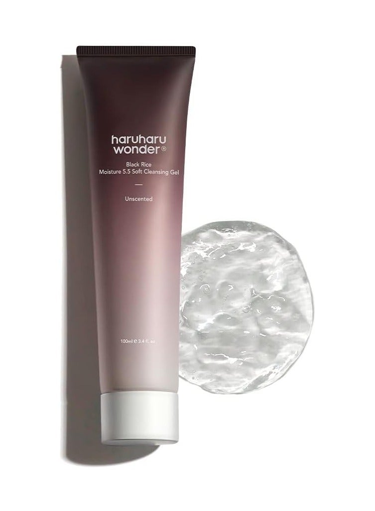 Haruharu Wonder Black Rice Moisture 5.5 Soft Cleansing Gel 100ml Fermented Black Rice Face Wash Foam Cleanser 100ml