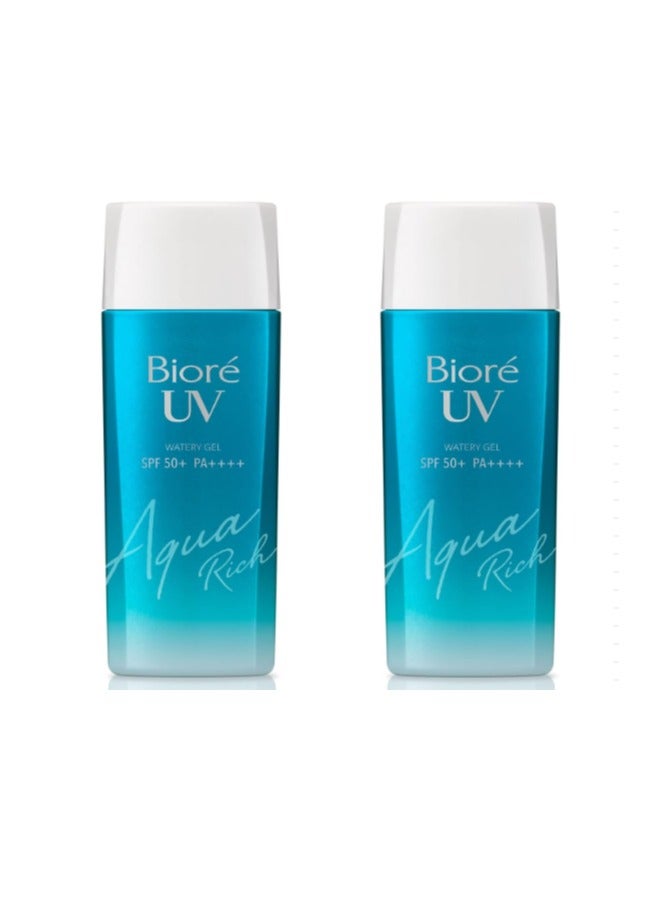 Biore UV Aqua Rich Watery Gel Sunscreen SPF 50+ 90g,Pack of 2