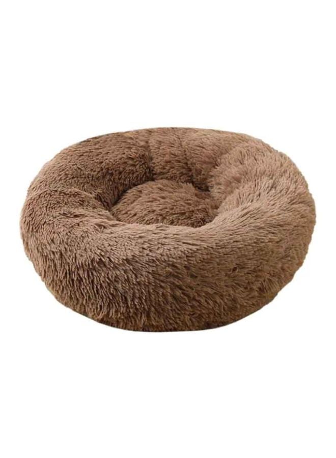 Donut Style Soft Plush Pet Bed Brown 40x40cm