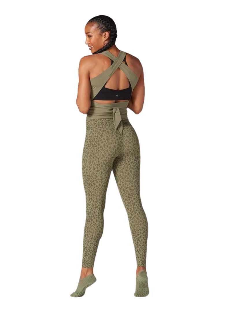 HIGH WAISTED 7/8 TIGHT OLIVE LEOPARD XSMALL