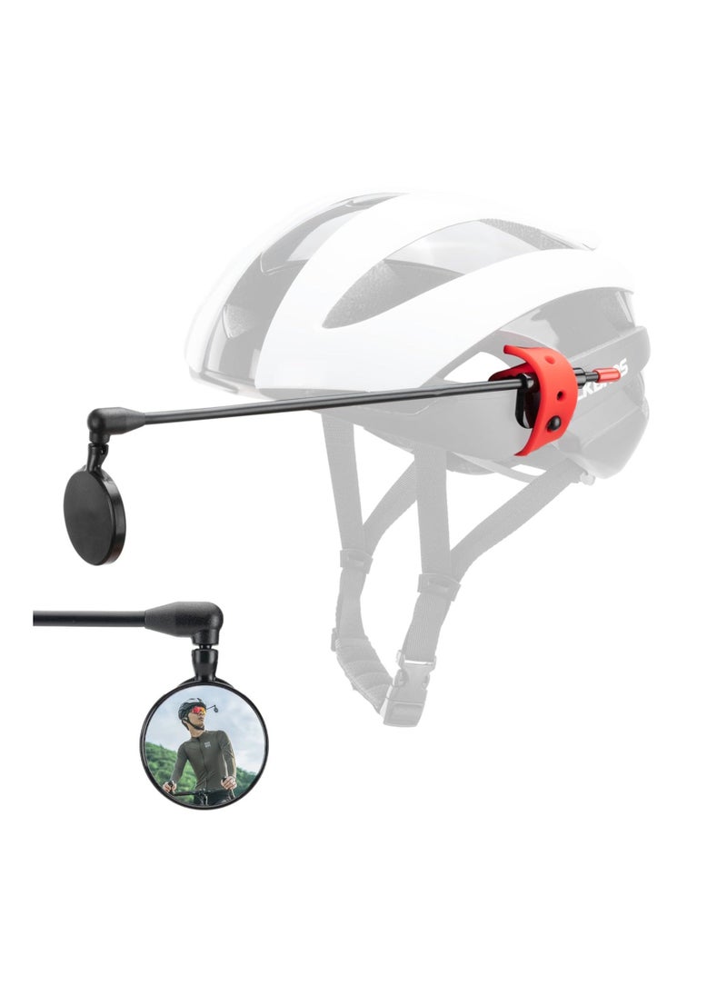 Aluminum Alloy Bike Helmet Mirror, Moldable Frame Cycling Mirror Detachable Bike Helmet Mirror Fixing Flexible Frame Helmet Mirror Fit 90% Bicycle Helmet, Lightweight, Bike Accessories