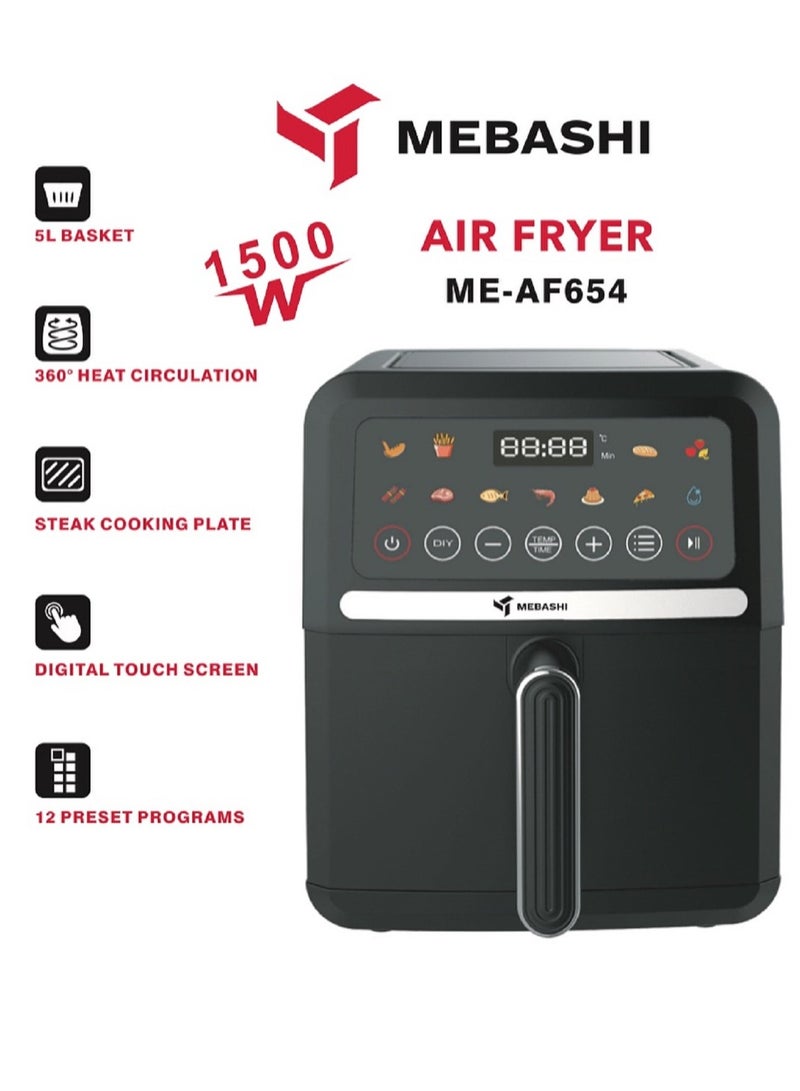 Air Fryer With Touch Screen 5 Ltr Basket 1500 W