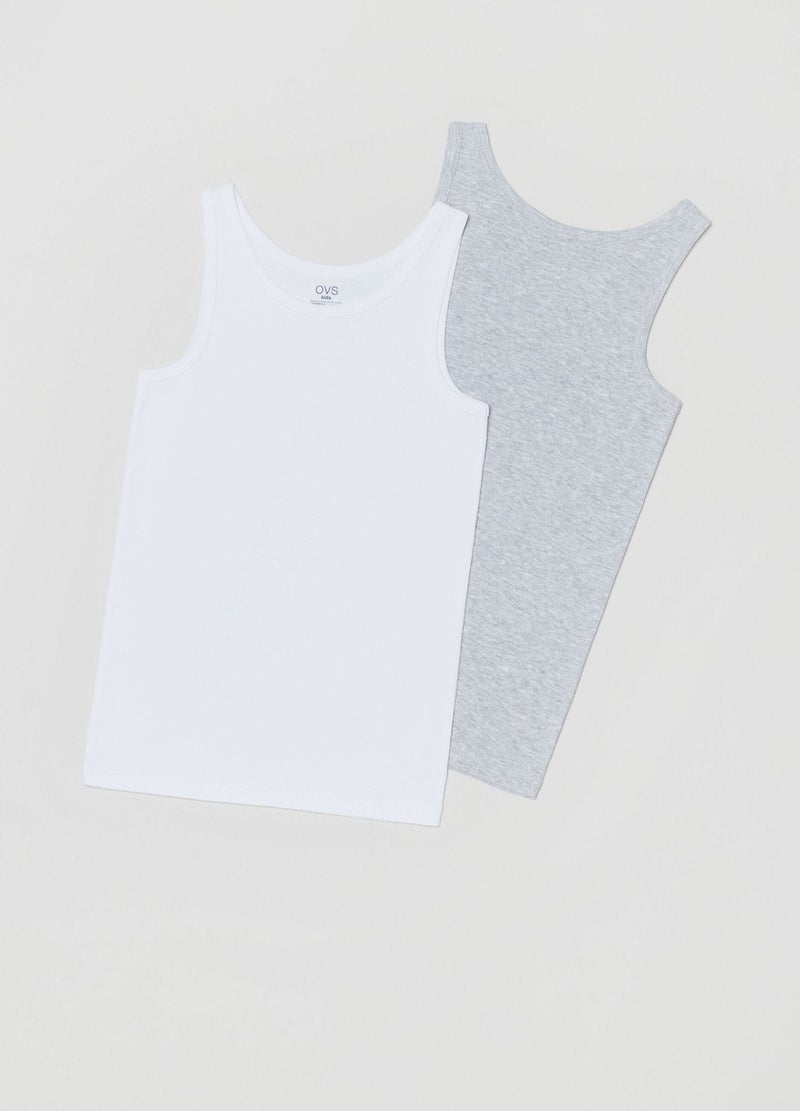 Ovs Two-Pack Racer Back Vests With Round Neck