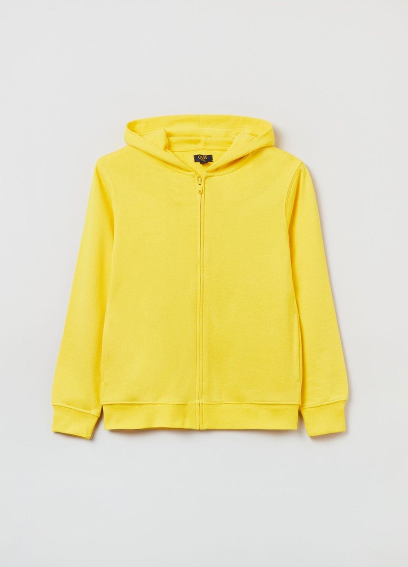 Ovs Cotton Full-Zip Sweatshirt With Hood