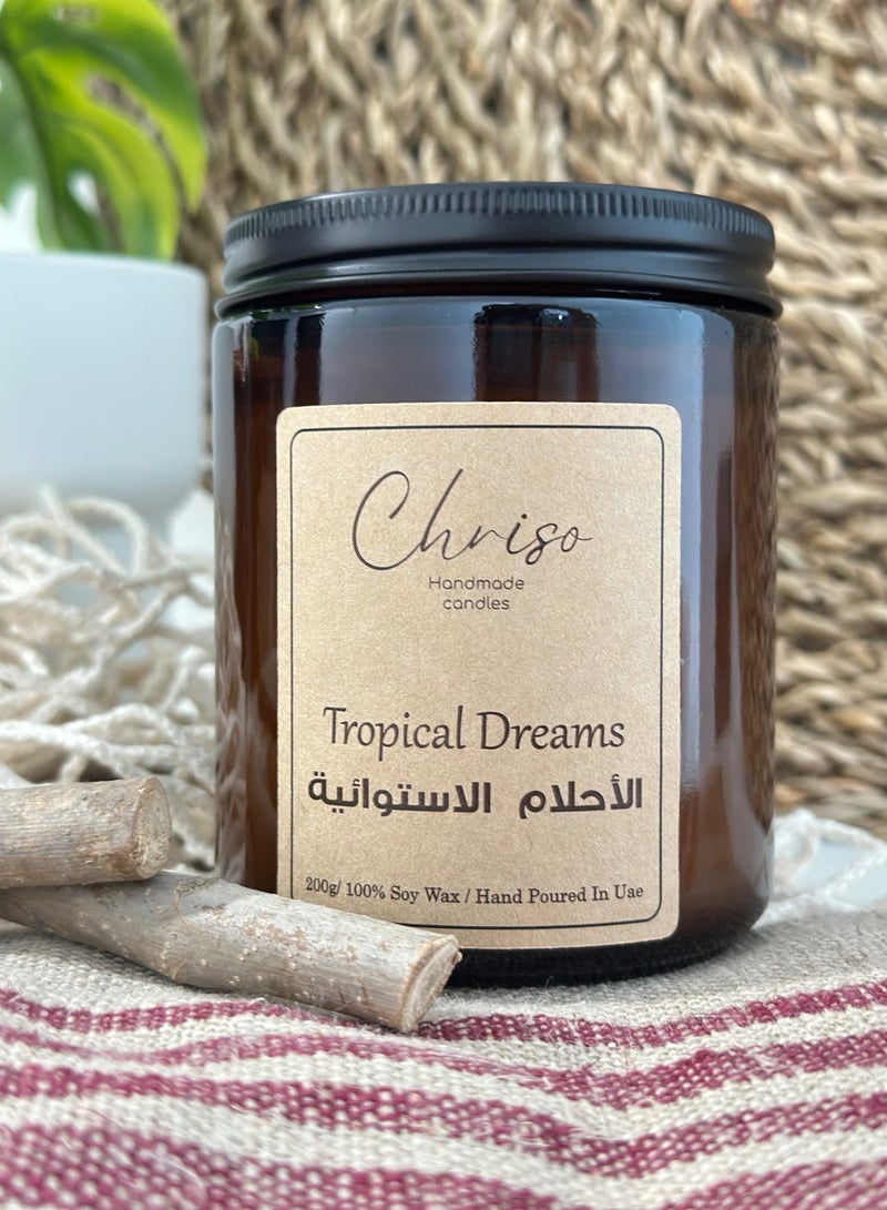 Tropical Dreams Scented Candle 200g Hand Poured In United Arabic Emirates