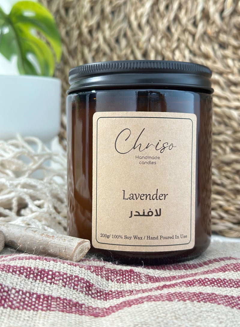 Lavender Scented Candle 200g Hand Poured In United Arab Emirates