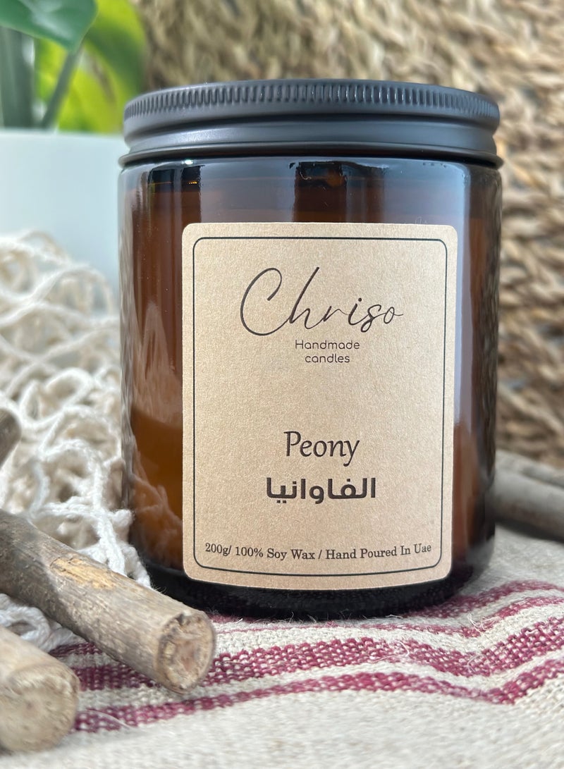 Peony Scented Candle 200g Hand Poured In United Arab Emirates