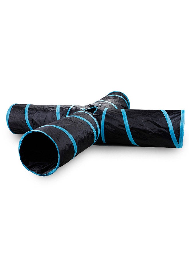 Cat Tunnel 4 Way Pet Play Tunnel Collapsible Tunnel Toy for Cats Dogs Rabbits Pets