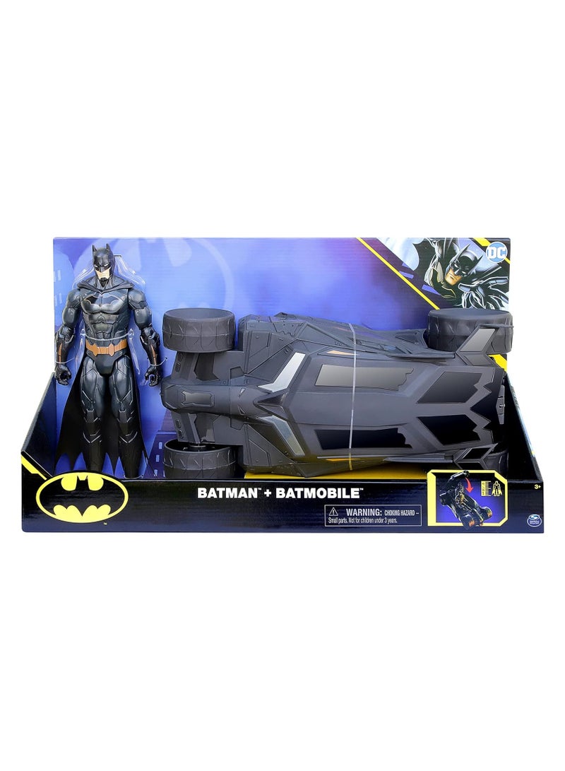 Batman and Batmobile Set, 30-cm Batman Action Figure