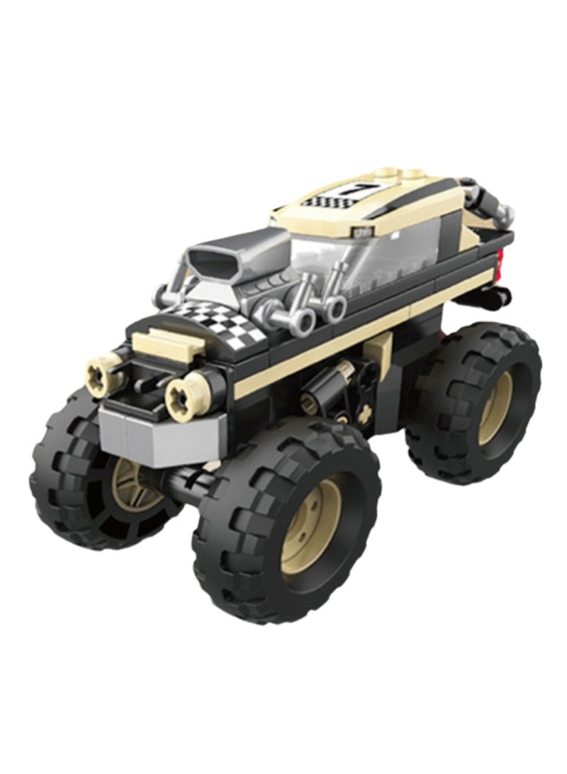 Yellow Pull Back Off-Road Vehicle Model Set Building Blocks Creative Diy Assembling Building Assembly Children'S Toys