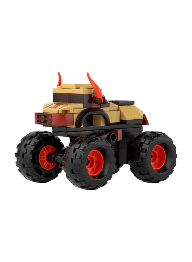 Red Pull Back Off-Road Vehicle Model Set Building Blocks Creative Diy Assembly Building Assembly Children'S Toy