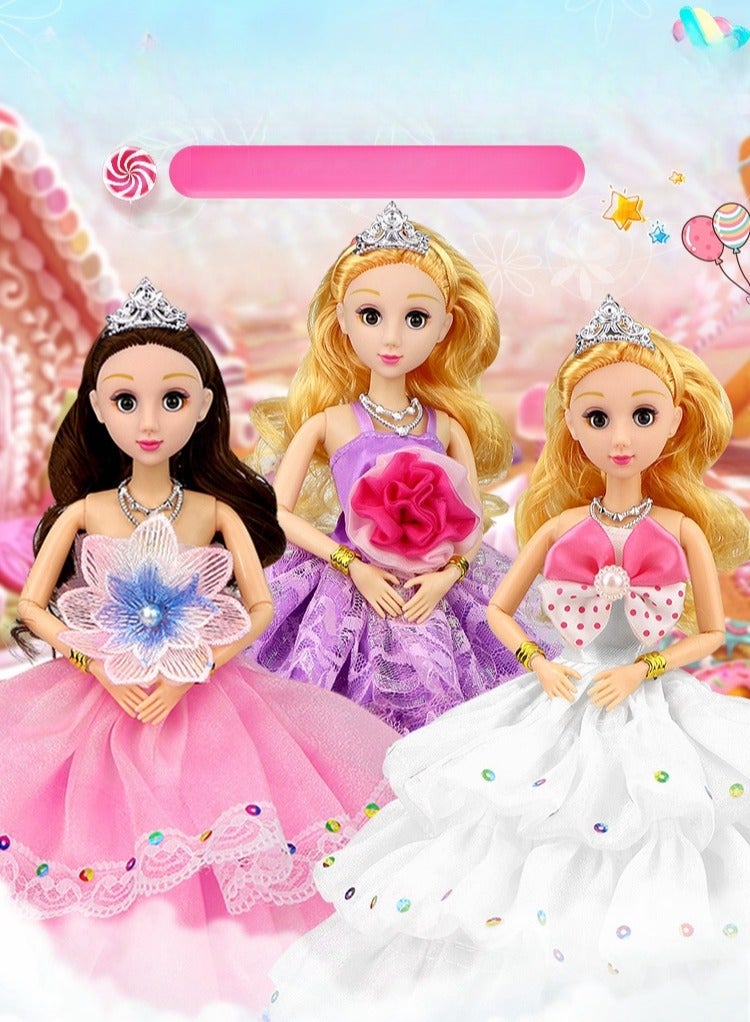 Children's Dress up Doll Set Gift Box, Girl Princess Dream Wardrobe