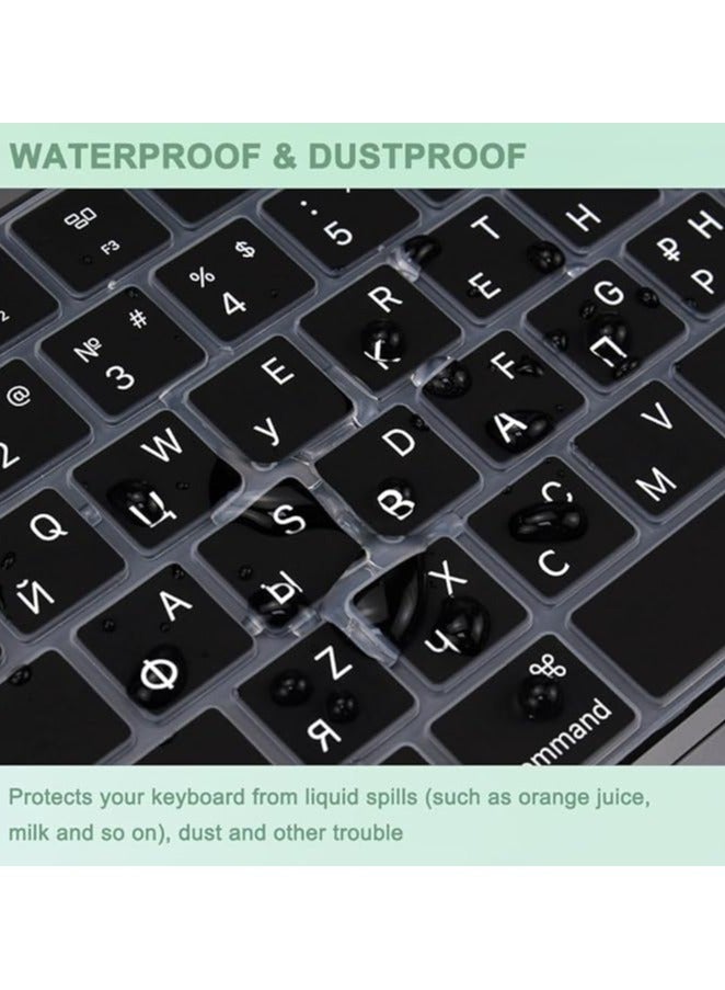 Russian Silicone Keyboard Cover Skin for 2024-2021 MacBook Air & Pro/Max with M3 M2 M1 Chip 15.3