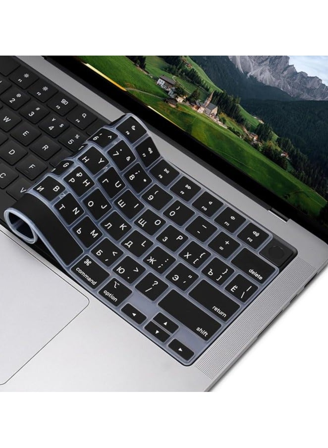 Russian Silicone Keyboard Cover Skin for 2024-2021 MacBook Air & Pro/Max with M3 M2 M1 Chip 15.3