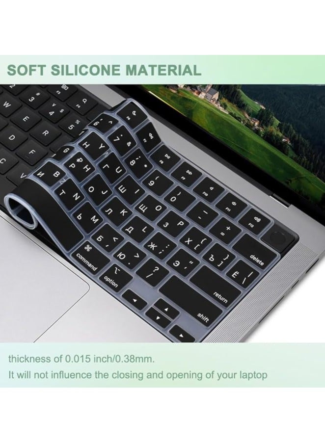 Russian Silicone Keyboard Cover Skin for 2024-2021 MacBook Air & Pro/Max with M3 M2 M1 Chip 15.3