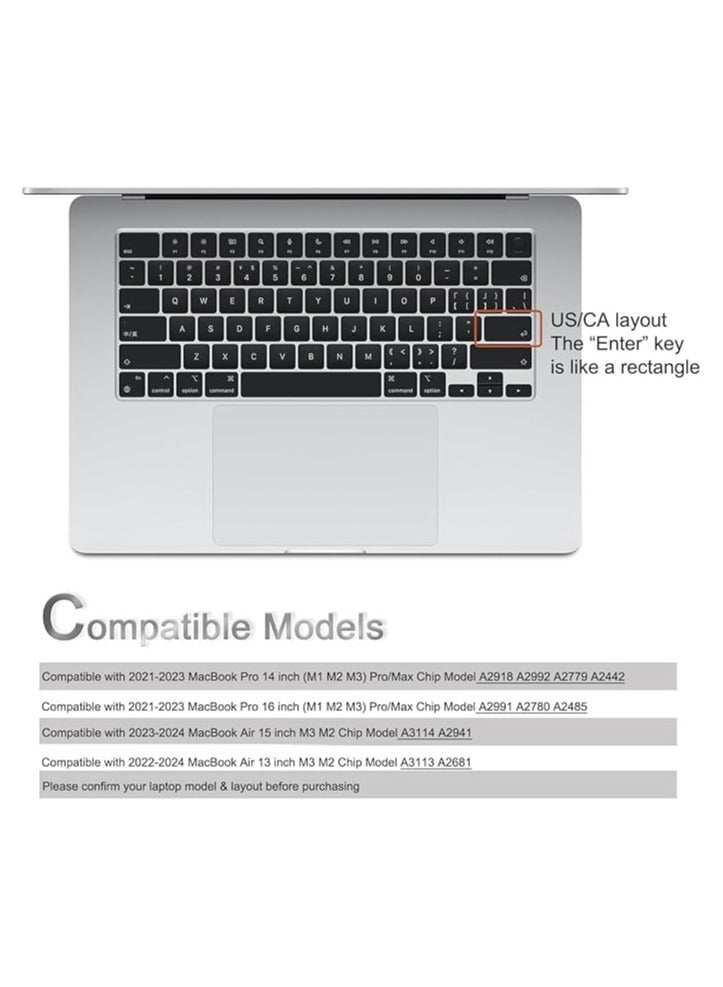 Russian Silicone Keyboard Cover Skin for 2024-2021 MacBook Air & Pro/Max with M3 M2 M1 Chip 15.3