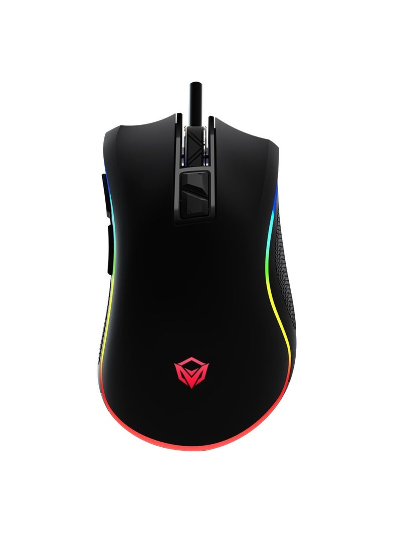 MT-G3330 RGB Gaming Mouse 8000 DPI Laser Sensor Tracking Gaming Mouse Programmable Customized RGB Light Matte Soft-Touch Plastic Gaming Mouse With Fire Button