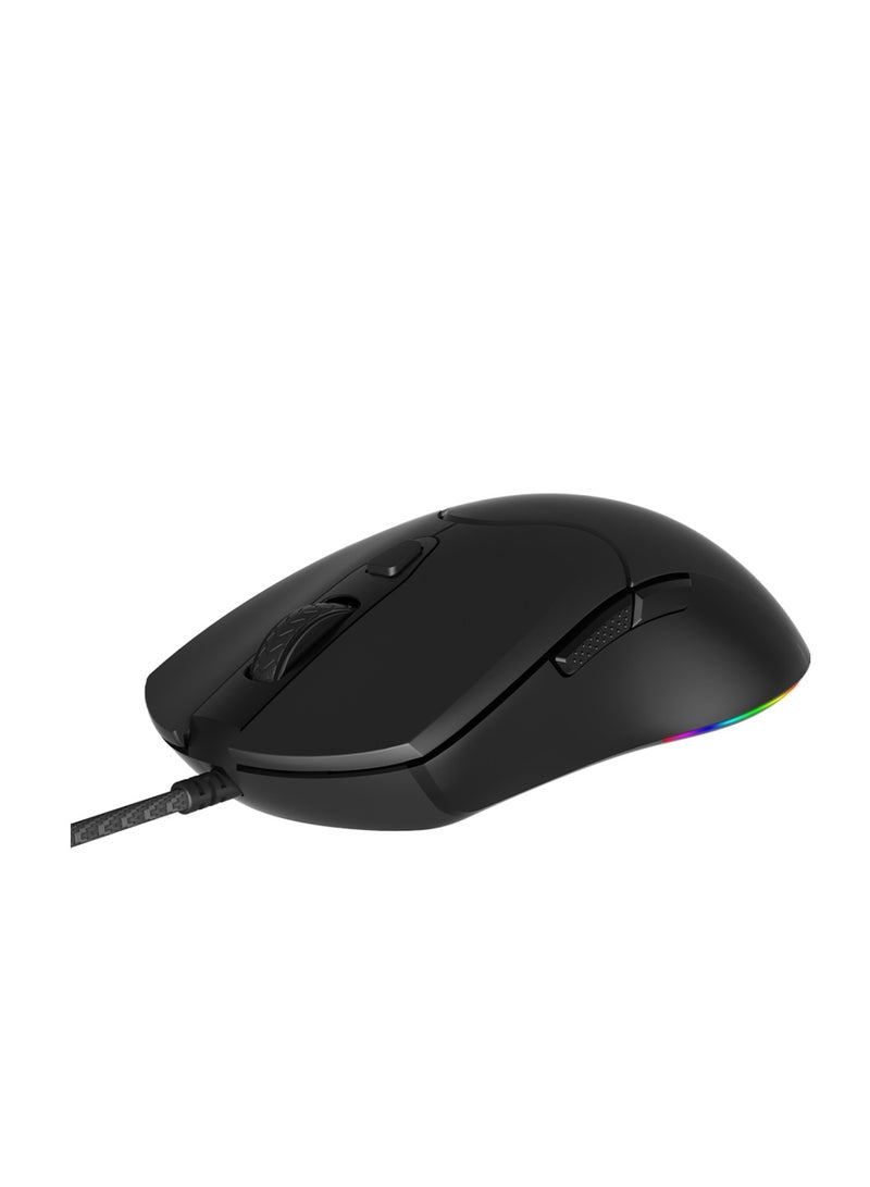 MT-GM21_2023 RGB Backlit Gaming Mouse Fastest Gaming Mouse Switch 12000 CPI Optical Sensor Programmable Customized RGB Light 6D Soft-Touch Plastic