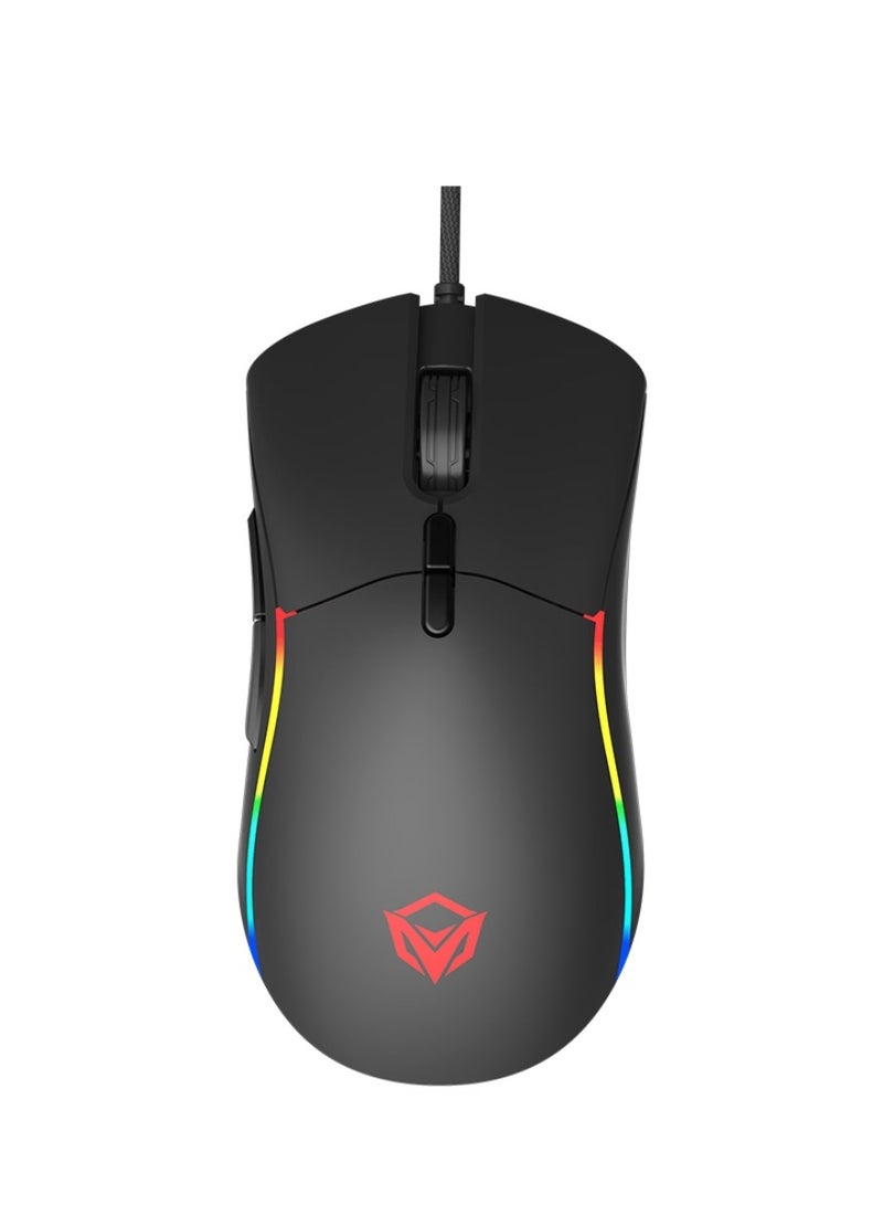 MT-GM19_2023 RGB Backlit Gaming Mouse Fastest Gaming Mouse Switch 12000 DPI Optical Sensor Programmable Customized RGB Light 6D Soft-Touch Plastic