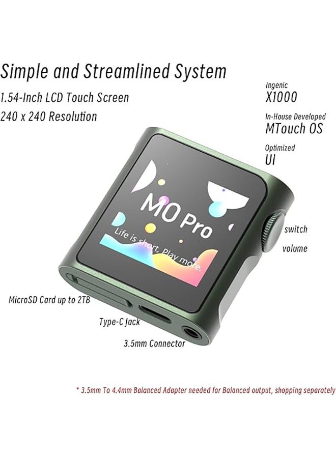 M0 Pro - Portable Digital  Audio Player Bluetooth 5 Ldac 32Bit 384Khz Dsd128 - Black