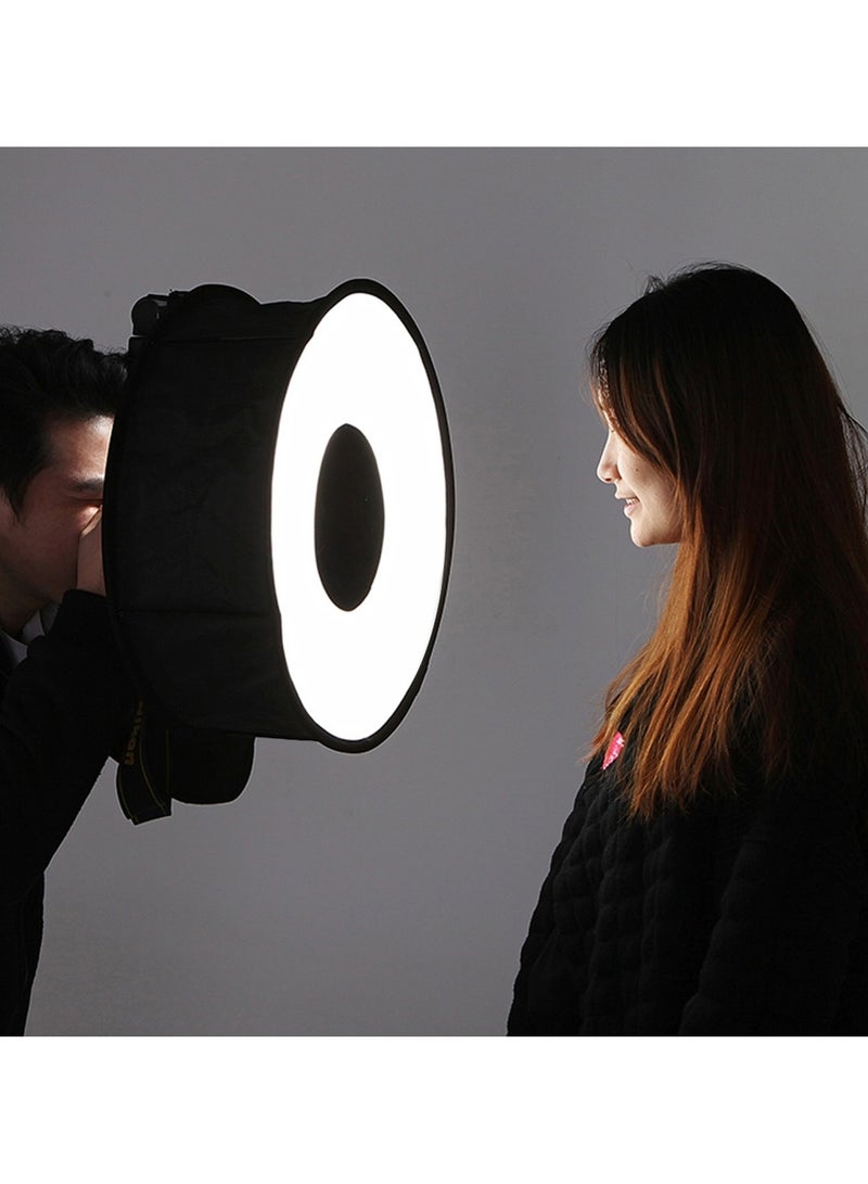 PULUZ 45cm Round Style Macro and Portrait Softbox SpeedLite Flash Light Foldable Diffuser